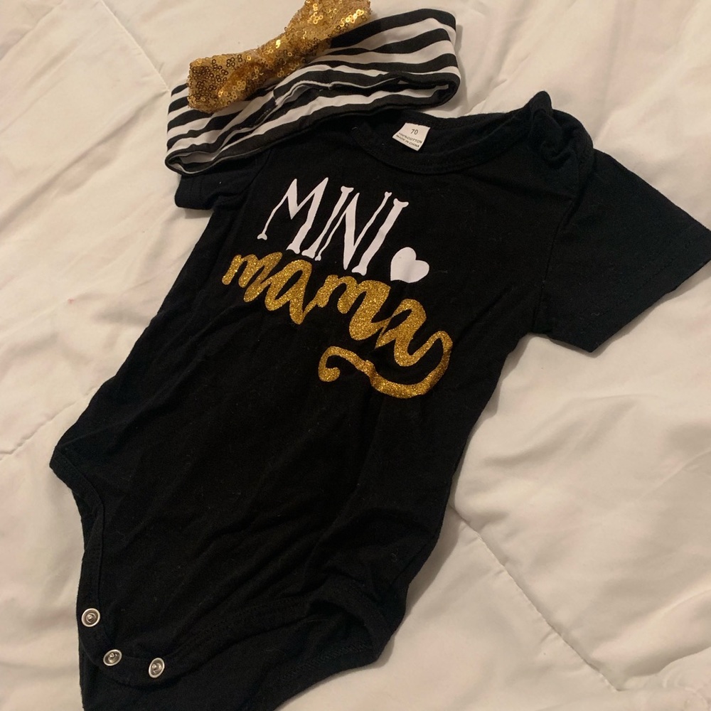 Baby girl 0-3 months infant onesie and headband